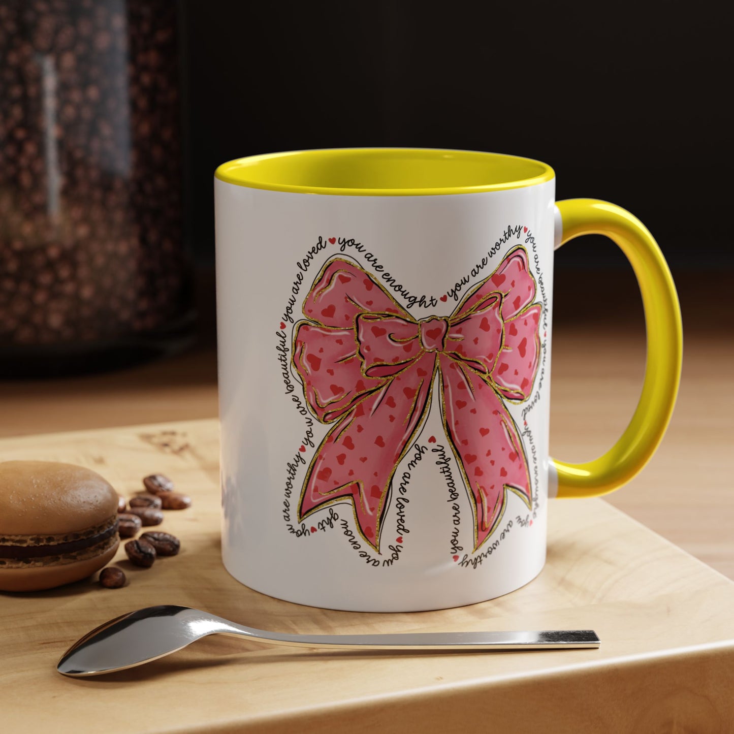 Affirmation Bow Accent Coffee Mug (11oz).