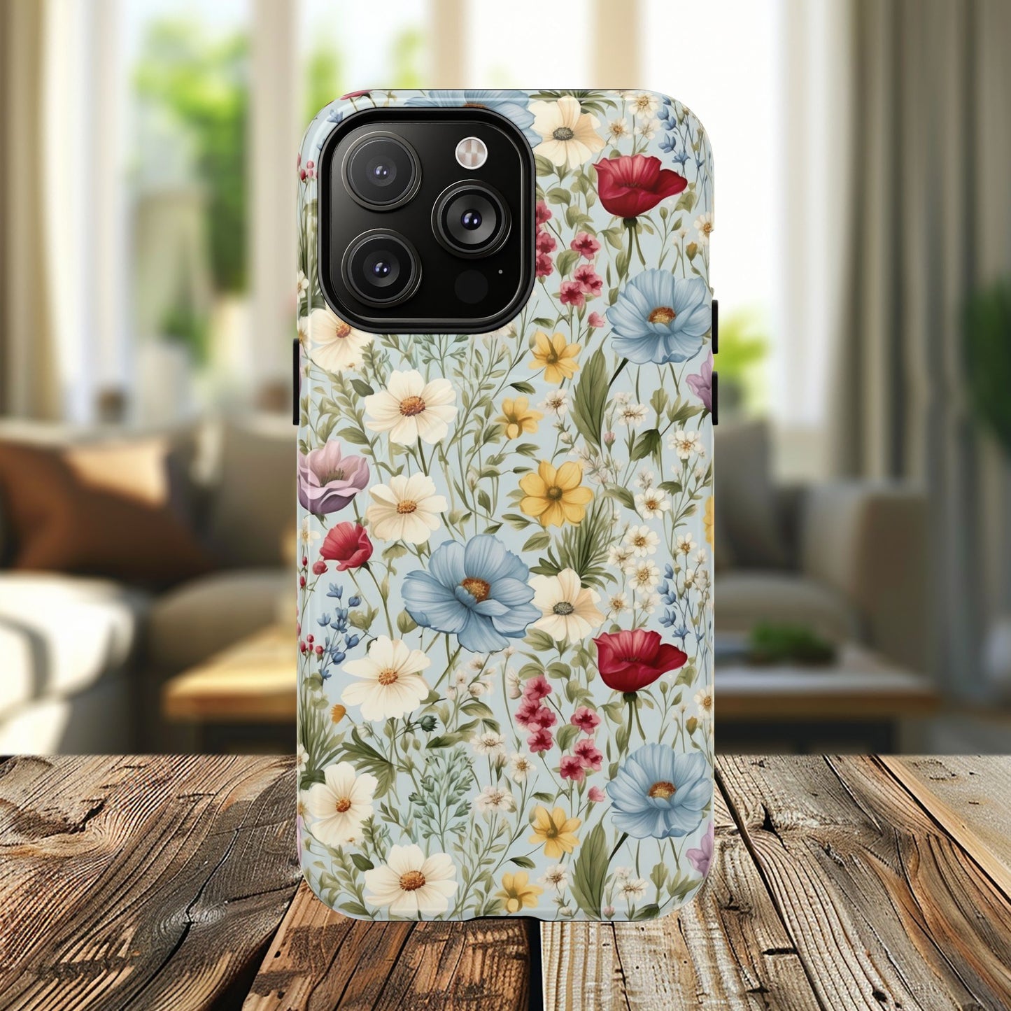 Meadow Whispers Tough iPhone Magnetic Case, Durable iPhone Protection, MagSafe Compatibility Phone Gift for Her, Spring Vibes, Modern Floral Design, Unique Gift Idea