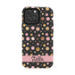 Personalized Gold & Pink Confetti Tough Phone Case — Glitter Dot Protective Phone Cover