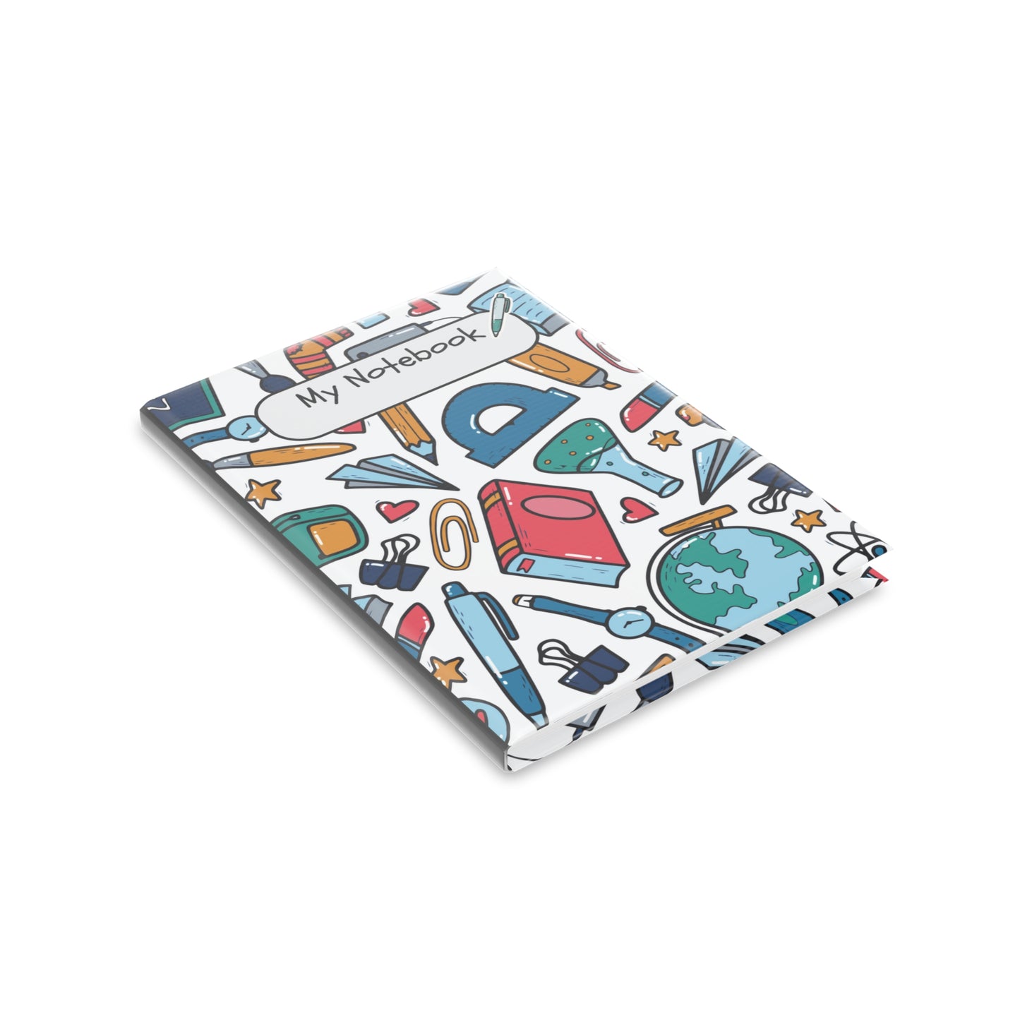 Black School Doodles Hardcover Notebook with Puffy Covers (PY)