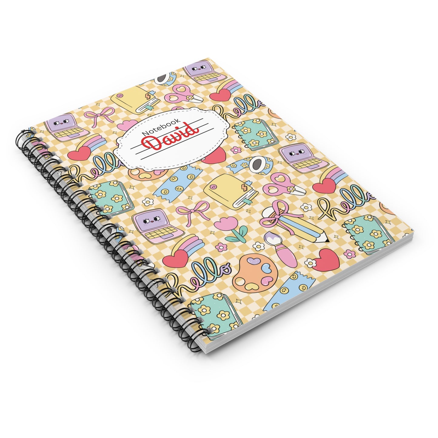 Personalized Doodle Daydream Composition Book Inspired Playful ABC Spiral Notebook - Perfect for School, Journaling, Kids, Teachers, Back to School Gifts