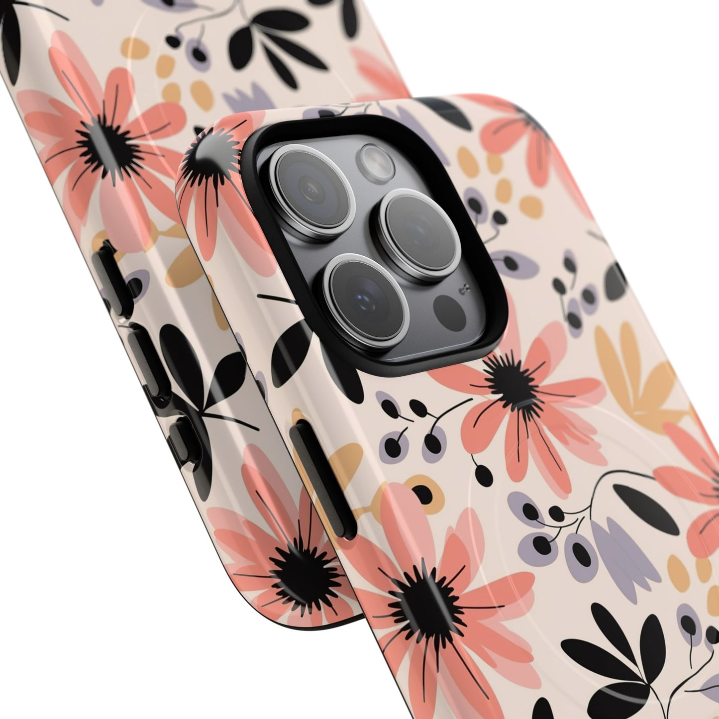 Stylish Soft Petal Noir iPhone Case, Floral iPhone Accessory for Her, Tough iPhone Magnetic Cases, Trendy iPhone Cover, Gift for Friends, Summer Vibes
