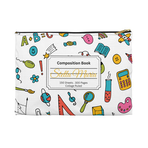 Personalized Classroom Couture Composition Book Inspired Accessory Pouch, Kids School Supplies, Classroom Organizer, Teacher Gift, Fun Stationery Case, Back to School