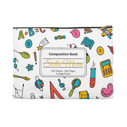 Personalized Classroom Couture Composition Book Inspired Accessory Pouch, Kids School Supplies, Classroom Organizer, Teacher Gift, Fun Stationery Case, Back to School