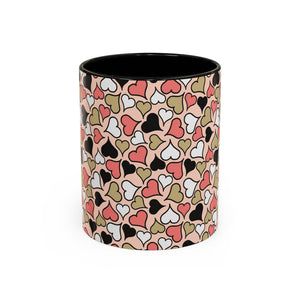Heart Patterned Coffee Mug - Colorful Love Design, Perfect for Gifts & Celebrations
