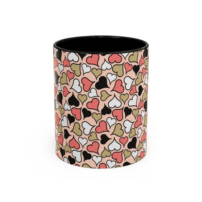 Heart Patterned Coffee Mug - Colorful Love Design, Perfect for Gifts & Celebrations
