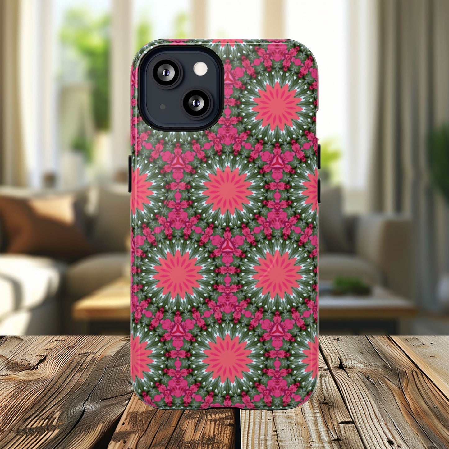Floral KaleidoBloom iPhone Case, Tough Magnetic Cases, Floral iPhone Cover, Stylish Tech Accessory, Durable Design, Vibrant Gift Idea