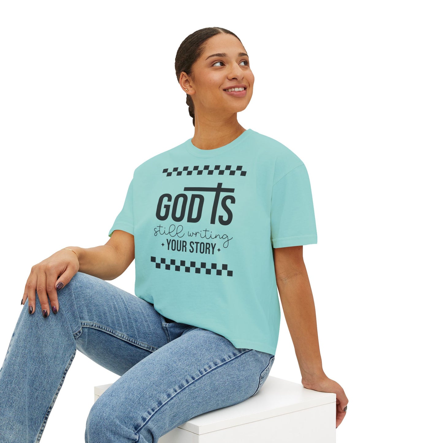 GOD is Still Writing My Story Women's Comfort Colors Boxy Tee