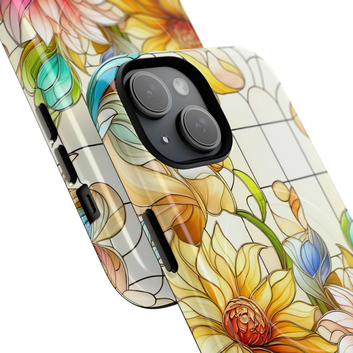 Floral Stained Glass Reverie Tough iPhone Magnetic Case, iPhone Cover, Protective Case, Flower Design, Gift for Her, Nature Lover