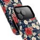 Liberty in Bloom Tough iPhone Magnetic Case, Floral Design, Gift for Moms, Gift for Dads,  iPhone Accessories, Patriotic iPhone Accessory.