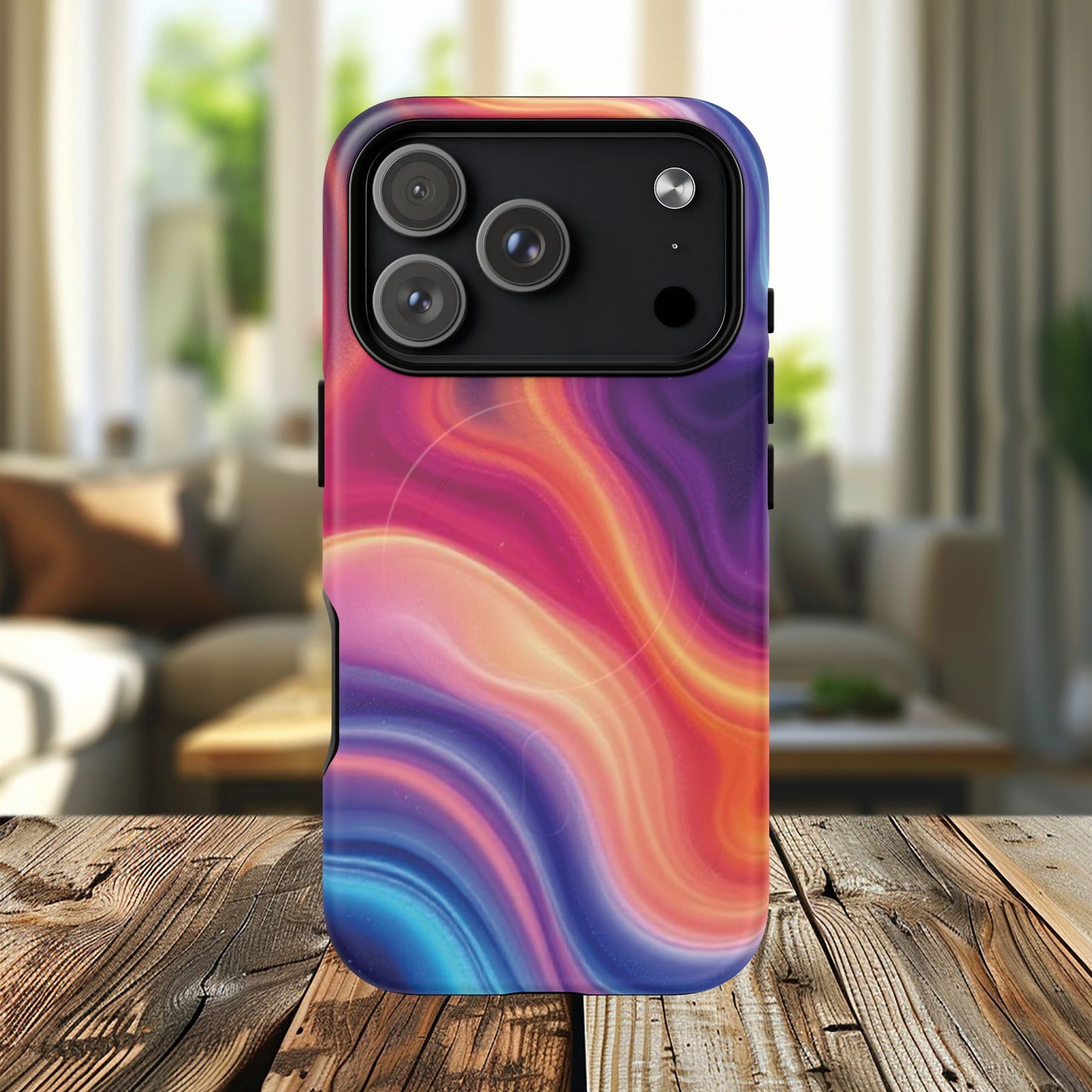 Cosmic Lava Flow Colorful Abstract iPhone Case , Tough Magnetic Protection, Stylish Accessories, Gift for Tech iPhone Lovers, Vibrant Mobile Covers