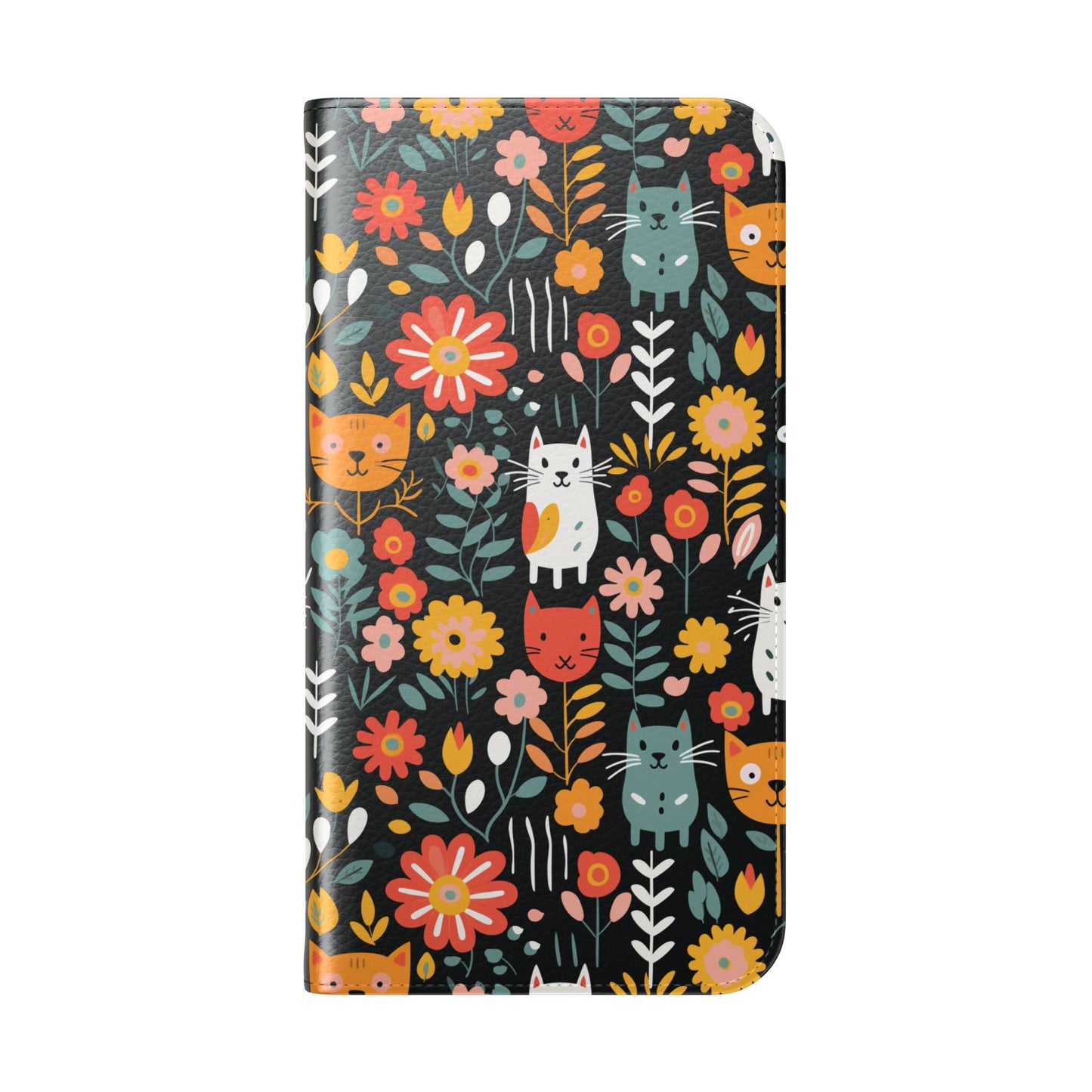 Whimsical Feline Garden iPhone and Samsung Flip Cases