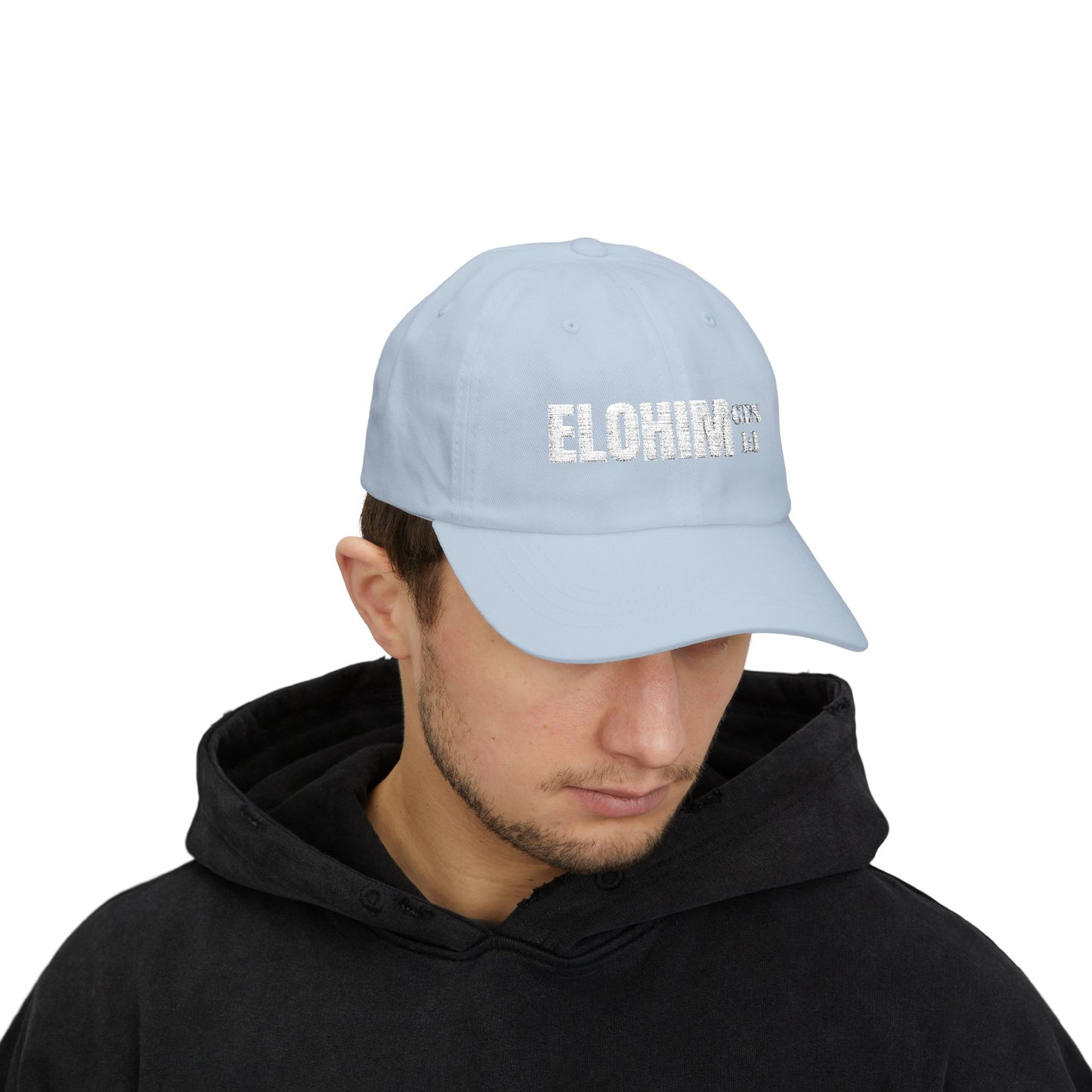 Classic Embroidery Dad Cap with 'ELOHIM, GENESIS 1:1' - Faith-Based Hat, Casual Wear, Gift for Dad, Christian Accessory, Summer Fashion