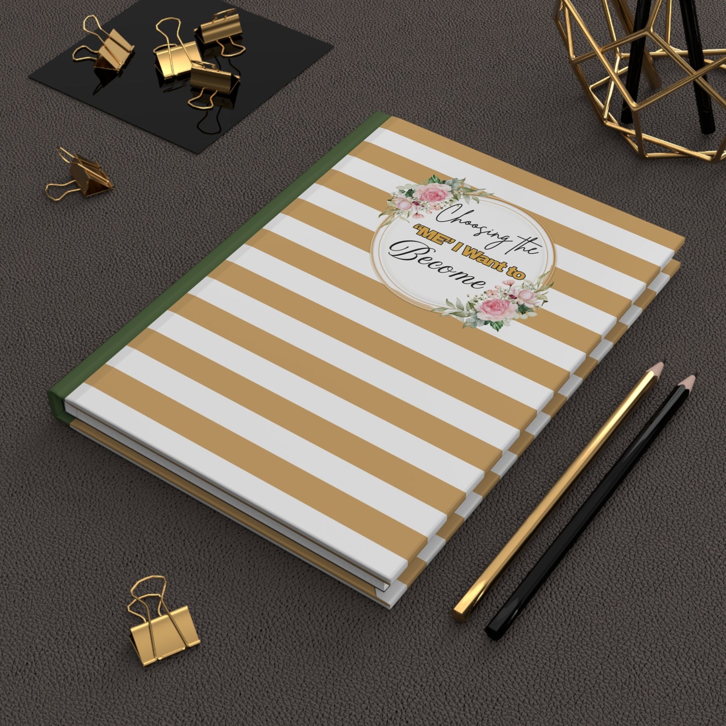 Inspirational Hardcover Journal, Gratitude Notebook, Self-Reflection Book, Gift for Writers, Motivational Diary