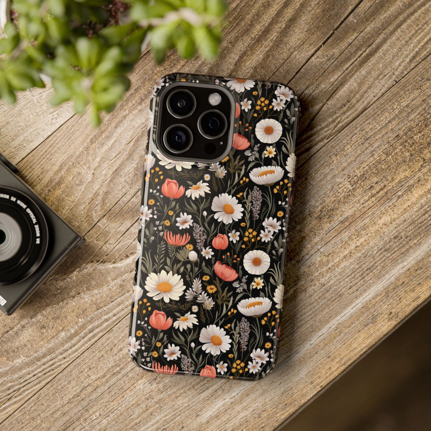 Blossom Elegance: Noir Garden Magnetic Tough iPhone Cases