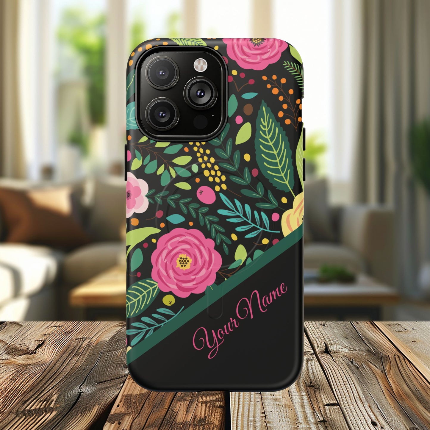Personalized Floral Fantasy Tough Magnetic iPhone Cases- a Gift for Gardeners, Mother's Day, Birthday Gift, Anniversary Gift, Presents