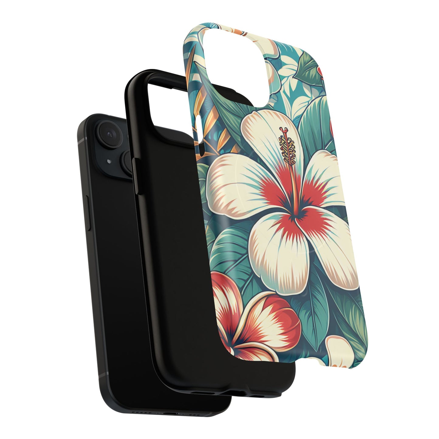 Tropical Hibiscus MagSafe® iPhone® Tough Case - Stylish Phone Protection Gift for Nature Lovers, Vibrant, Summer Vibes.