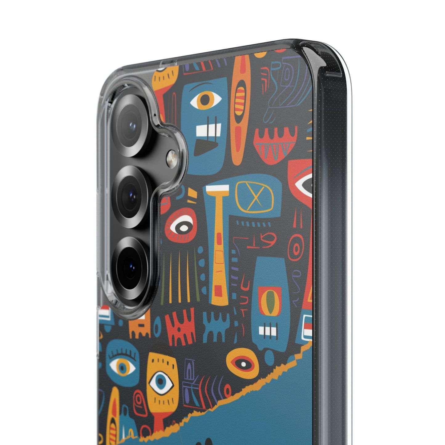 Phone Case — Colorful Abstract Faces Clear Impact-Resistant Case