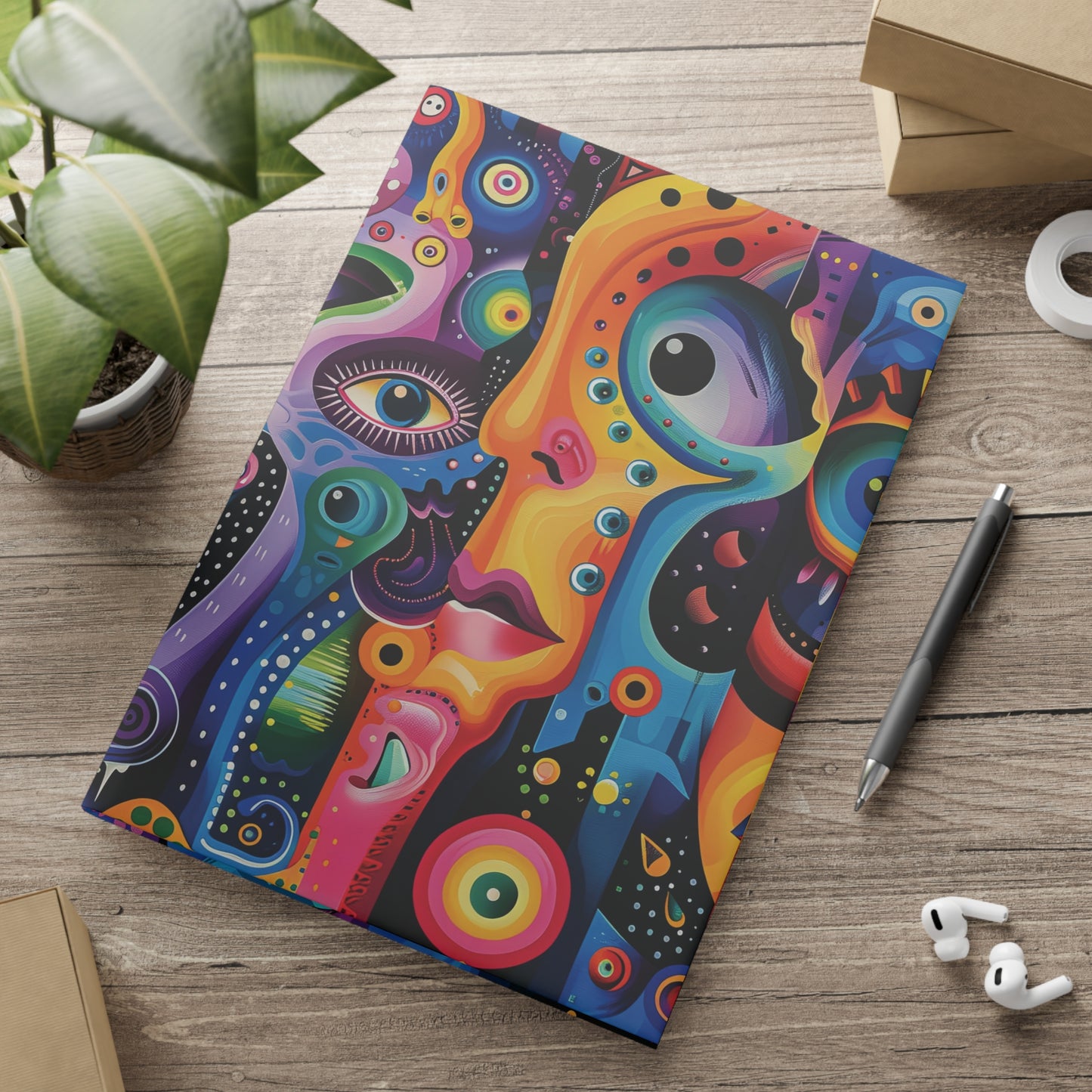 Psychedelic Visions Hardcover Notebook with Puffy Covers