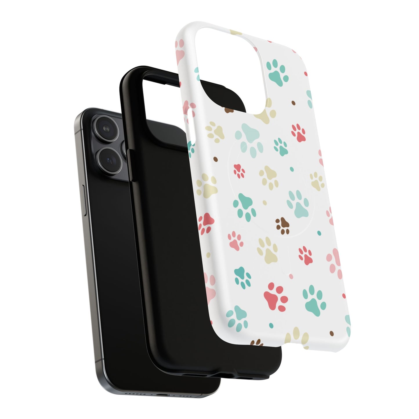 Pet Lover Magnetic iPhone Case - Cute Paw Print Design, Tough Magnetic Cases for Dog and Cat Owners, Gift for Animal Lovers