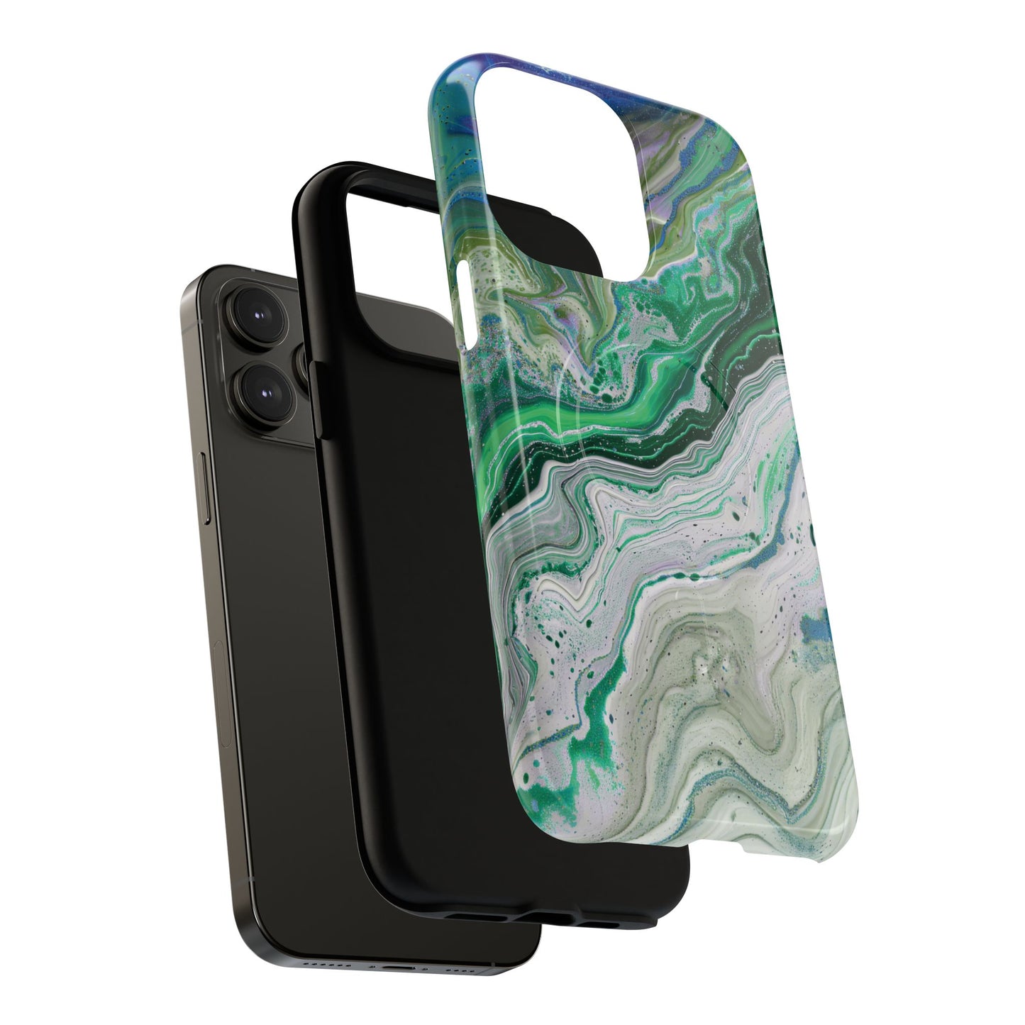 Marbled Tough iPhone Case, Magnetic Protector, Stylish Tech Accessory, Durable iPhone Cover, Unique Gift Idea