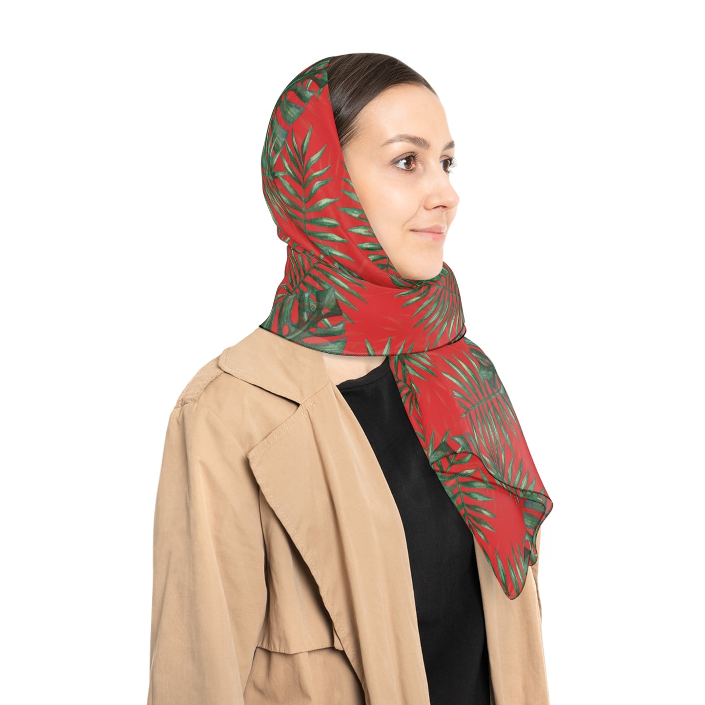 Red Tropical Bliss Poly Scarf