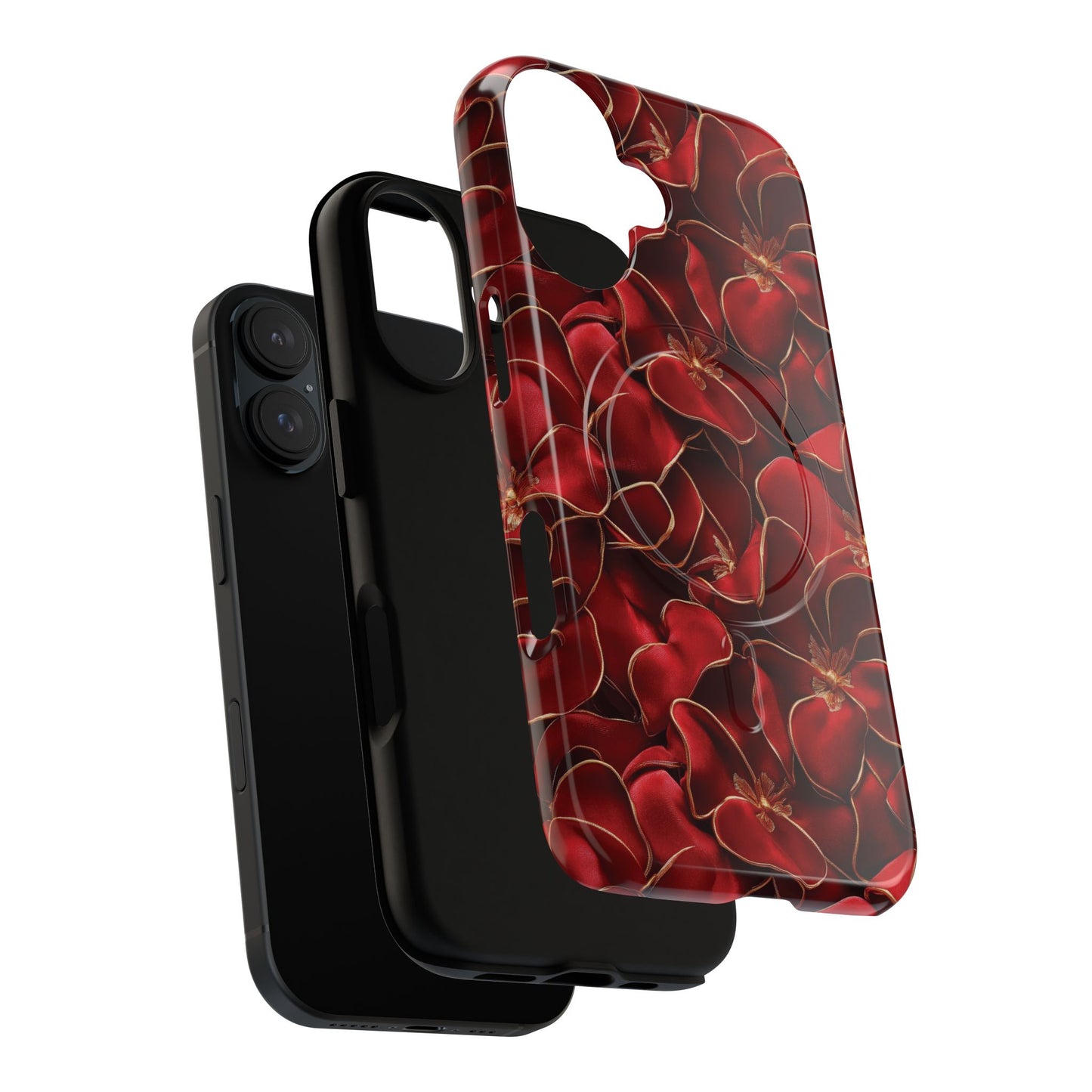 Crimson Bloom Tough iPhone Magnetic Case, Protective iPhone Case, Stylish iPhone Cover, Gift for Her, Mother's and Birthday Gifts, Unique Floral Accessories