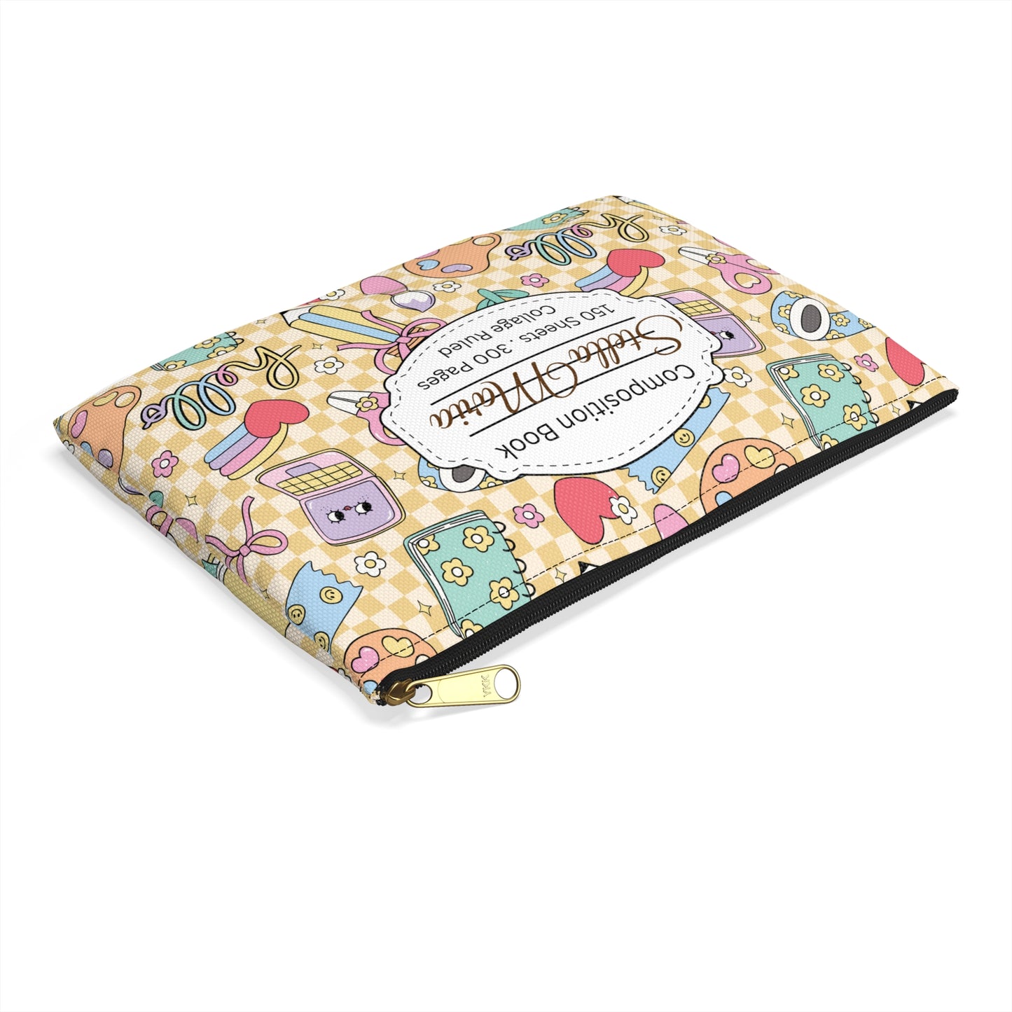 Personalized Doodle Daydream Composition Book Inspired Accessory Pouch, Kids School Supplies, Classroom Organizer, Teacher Gift, Fun Stationery Case, Back to School