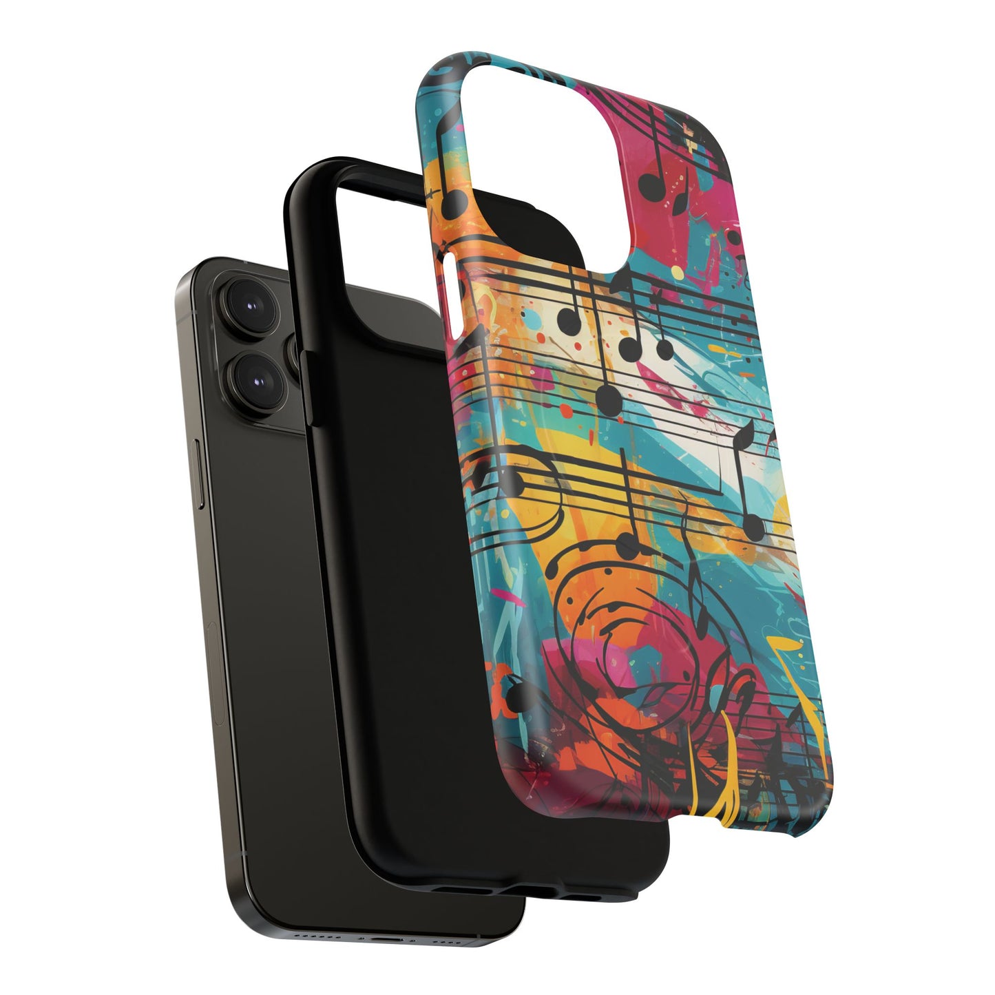 Vibrant Music Note Phone Case, Tough Magnetic Case, Music Lover Gift, Colorful Phone Accessory, Customizable Phone Cover, Unique Gift Idea