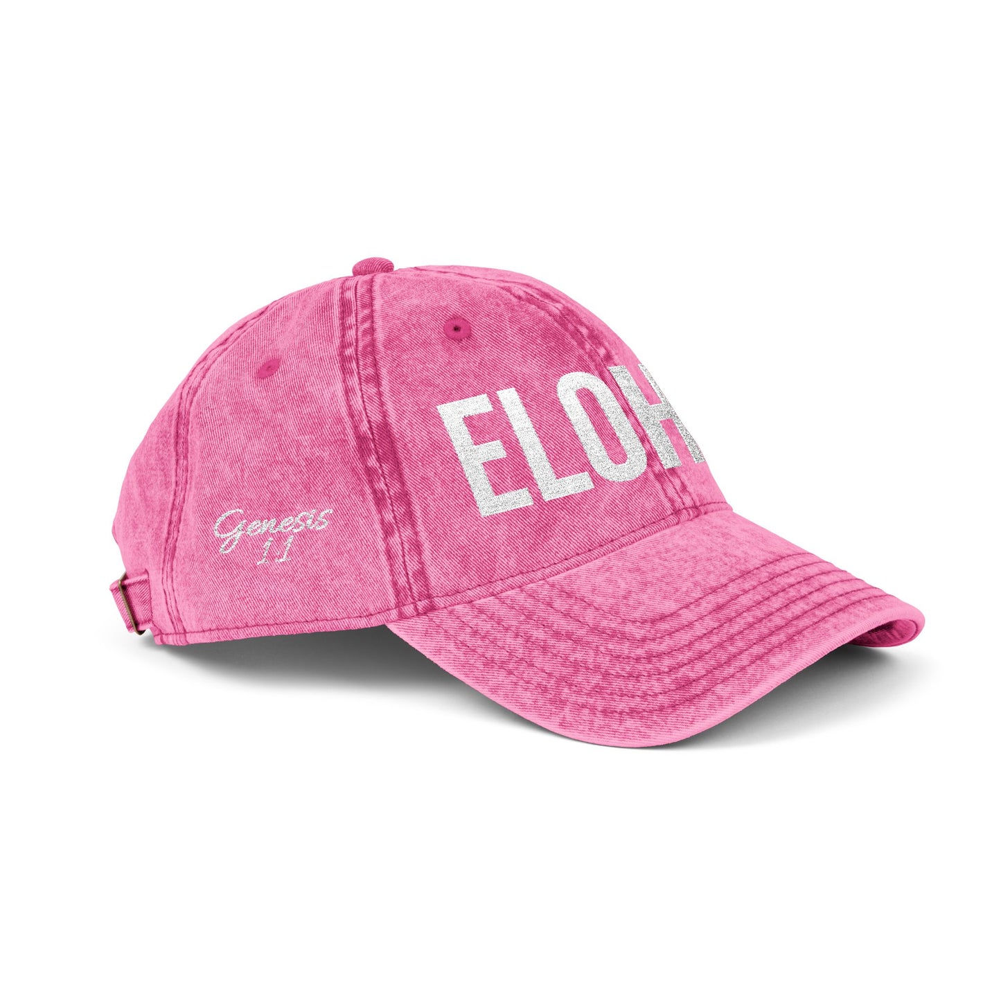 Vintage Embroidered Dad Cap with 'ELOHIM GENESIS 1:1' - Stylish Casual Hat, Gift for Him/Her, Summer Accessory, Trendy Streetwear, Spiritual Fashion