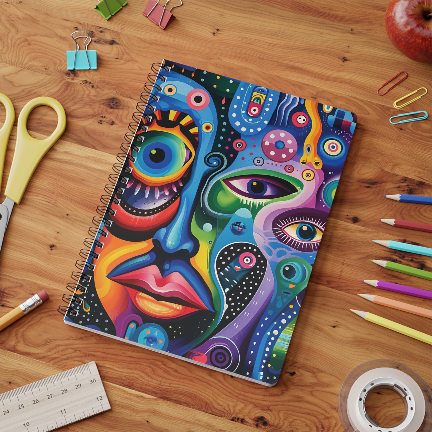 Psychedelic Visions Wirobound Softcover Notebook, A5