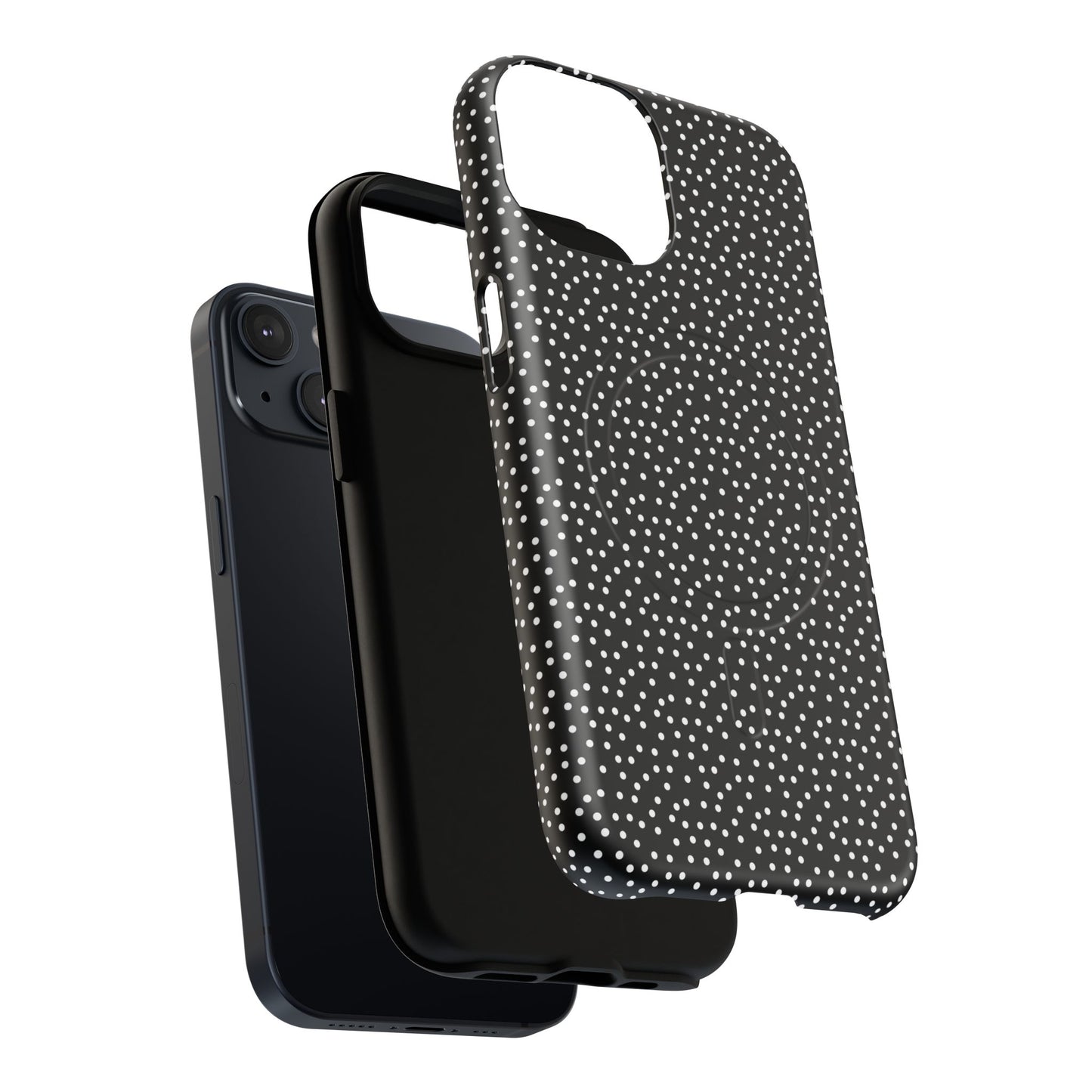 Small Polka Dot Tough iPhone Magnetic Case, Durable iPhone Accessories, Gifts for Tech Lovers, Modern Design.