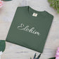 Embroidery 'ELOHIM, GENESIS 1:1' - Faith-Based Unisex Garment-Dyed Comfort Colors T-shirt, Faith Gift Tee, Religious Tee, Embroidery Tee.