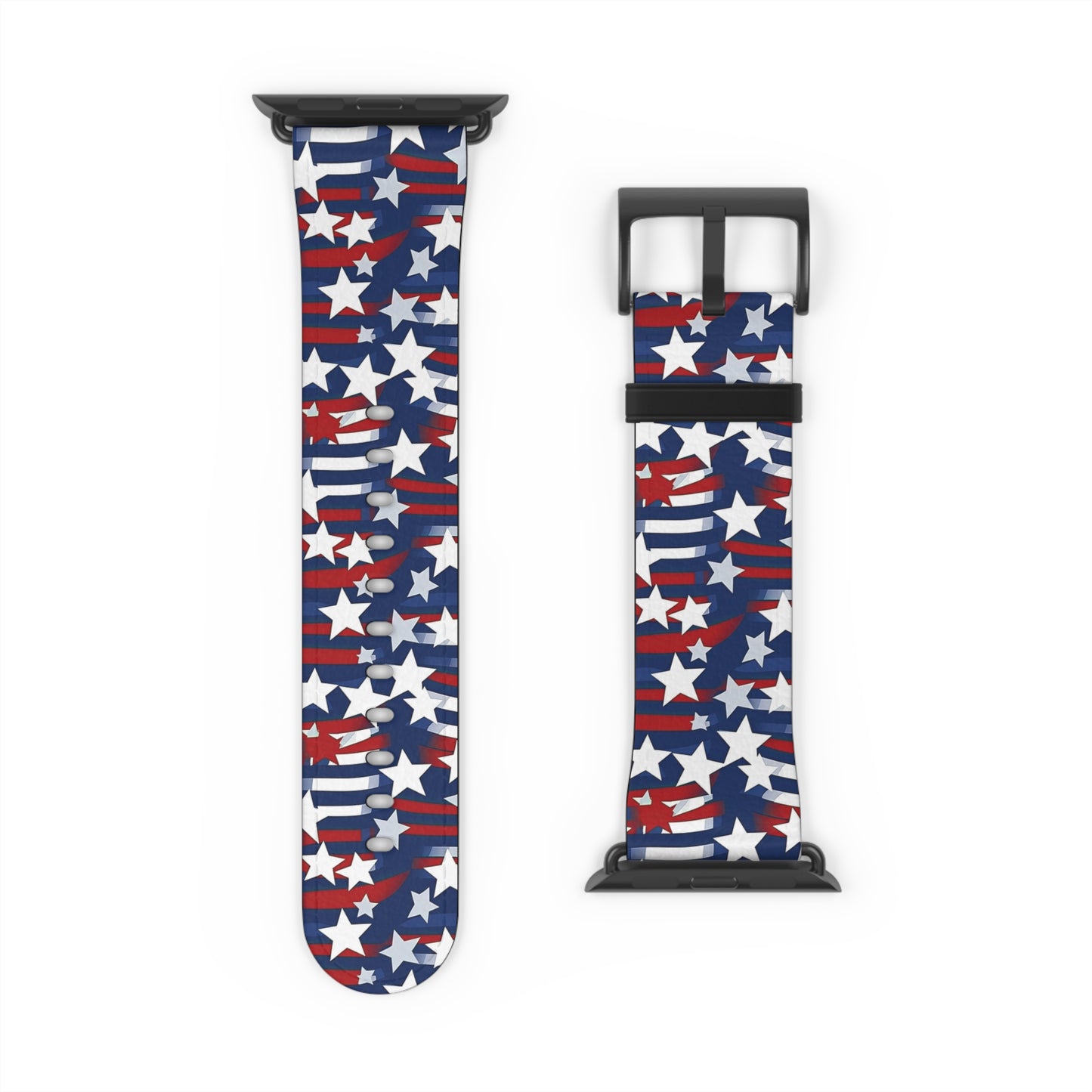 Patriotic Waves - Red, White & Blue Stars | USA Flag Design