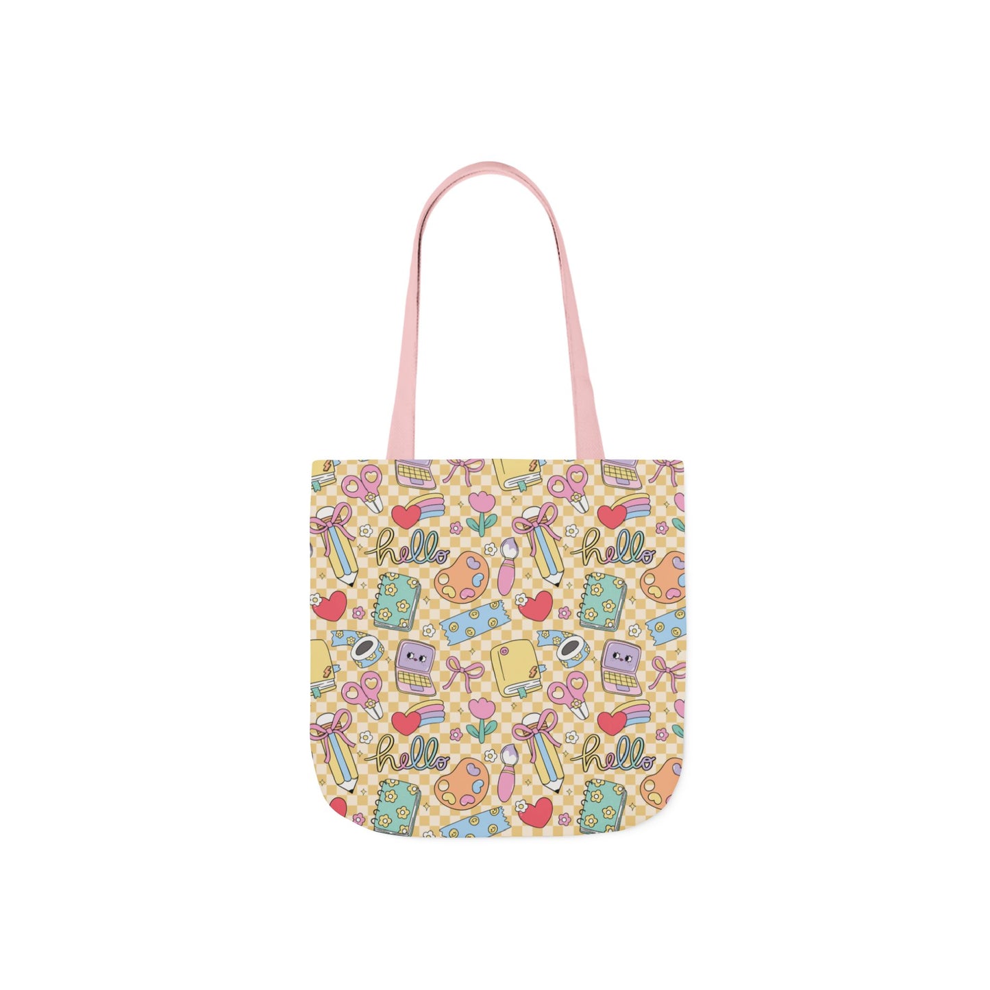 Personalized Doodle Daydream Composition Book Inspired Canvas Tote Bag with Colorful Straps, Cute School Bag, Eco-Friendly Tote, Back to School Shopping Bag, Teacher Gift Idea
