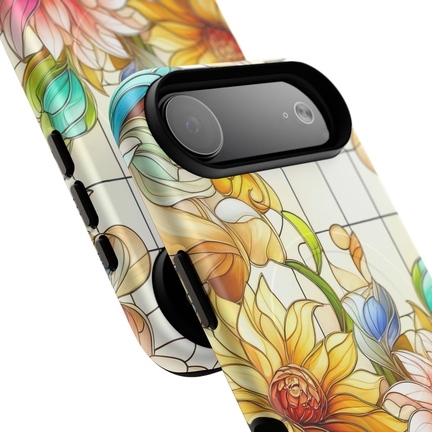 Floral Stained Glass Reverie Tough iPhone Magnetic Case, iPhone Cover, Protective Case, Flower Design, Gift for Her, Nature Lover