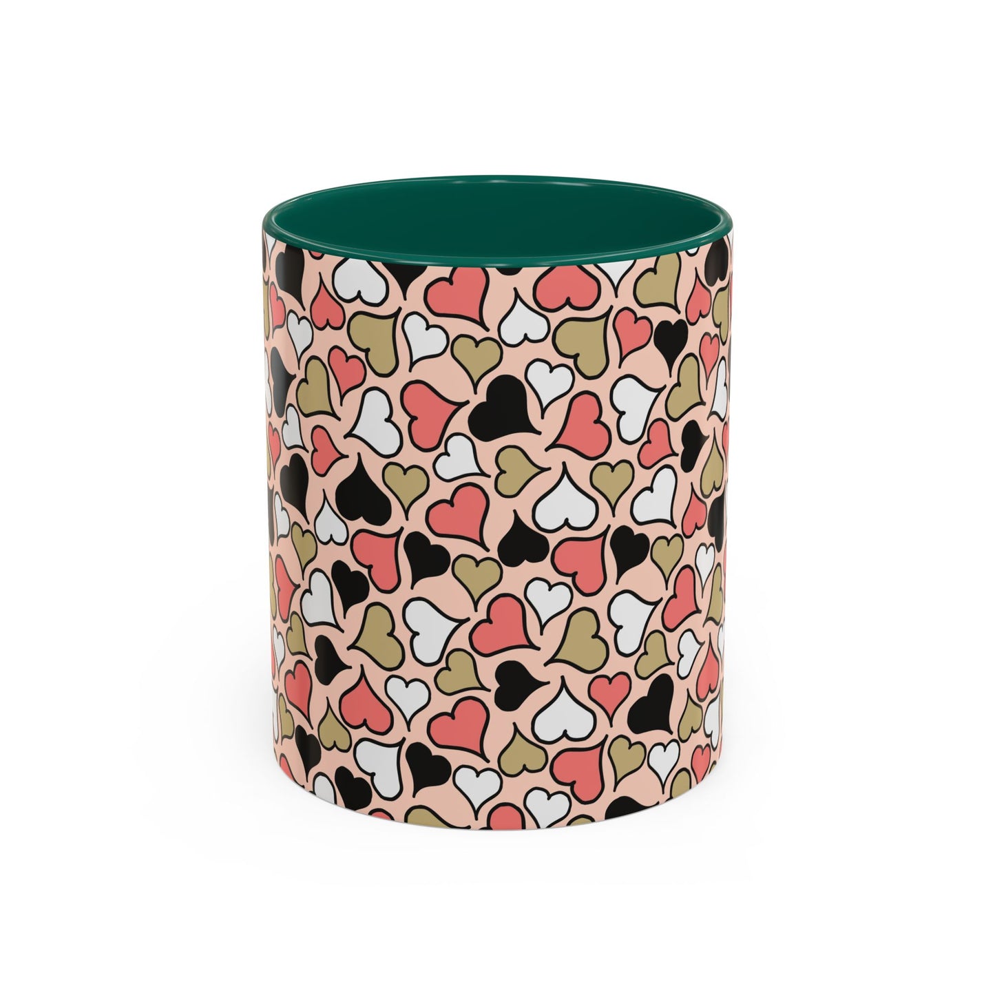Heart Patterned Coffee Mug - Colorful Love Design, Perfect for Gifts & Celebrations