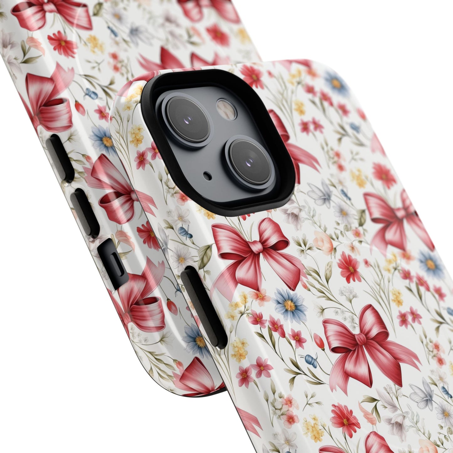 Personalized Rosette Coquette Floral Phone Case - Tough MagSafe® Magnetic Cases, Protective Cover, Stylish Tech Accessory, Gifts for Her