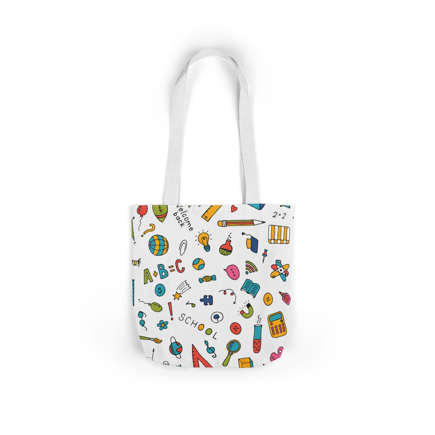 Personalized Classroom Couture Composition Book Inspired Canvas Tote Bag with Colorful Straps, Cute School Bag, Eco-Friendly Tote, Back to School Shopping Bag, Teacher Gift Idea