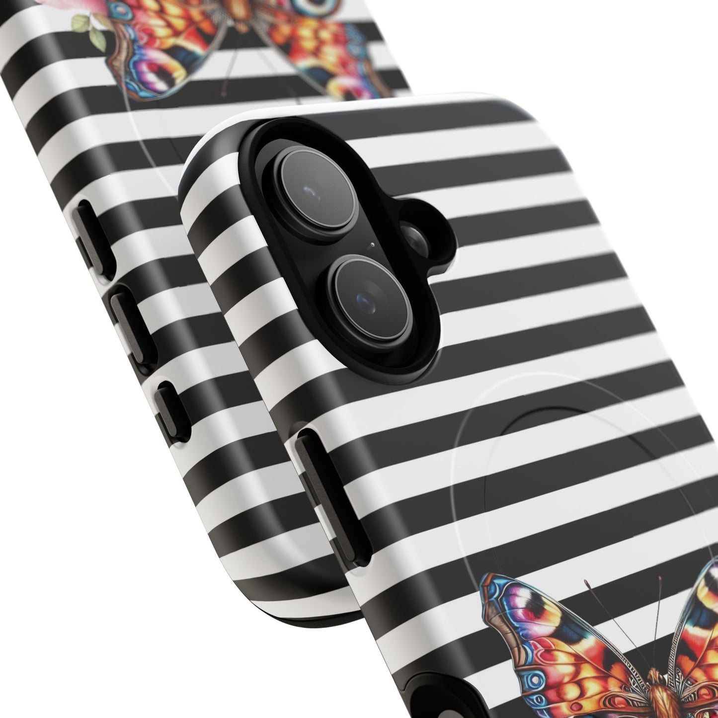 Butterfly & Roses Tough iPhone Magnetic Case, Floral iPhone Cover, Nature-Inspired, Gift for Her, Trendy Accessories