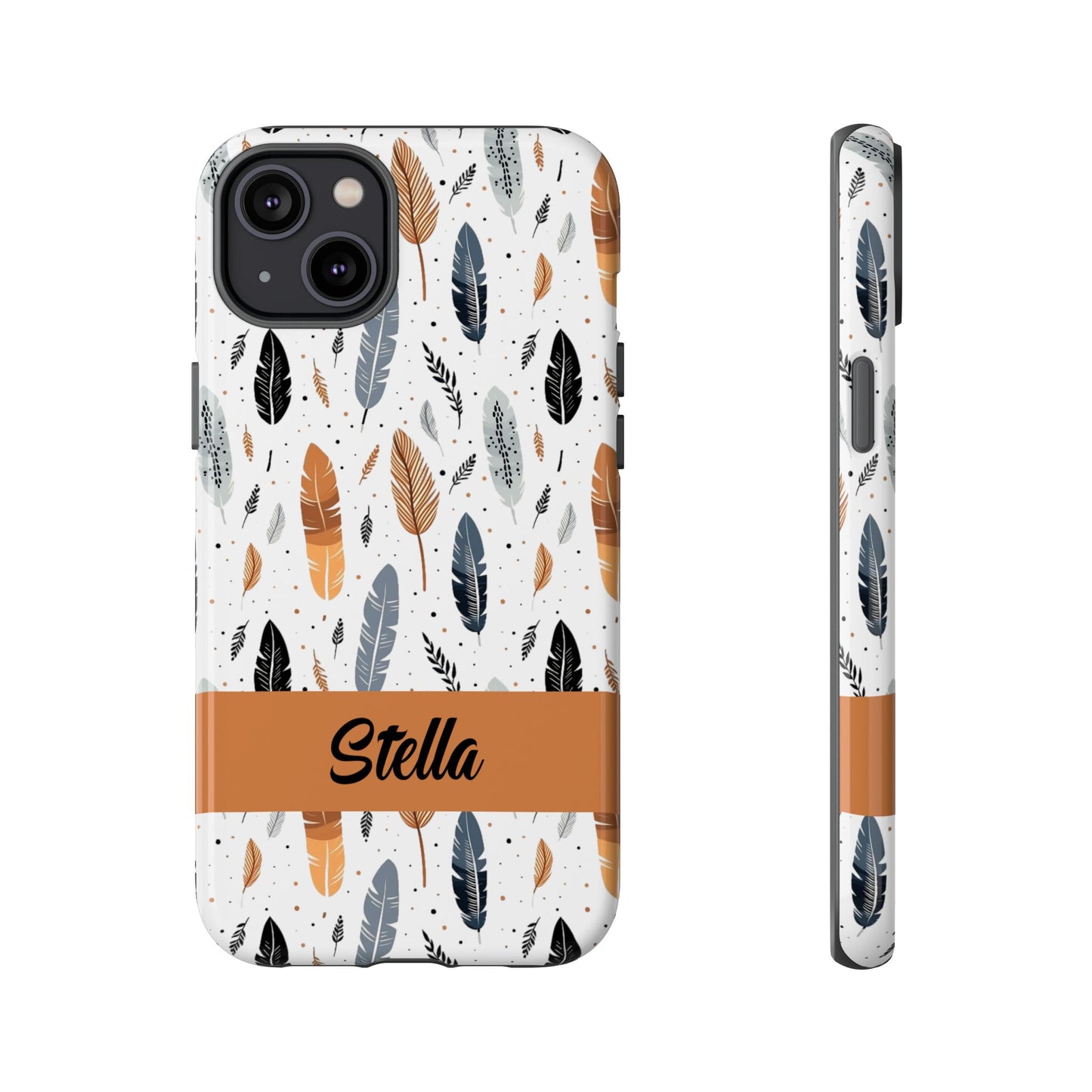 Personalized Whispering Feathers Samsung, Google Pixel and iPhone Case, Custom Name Case.