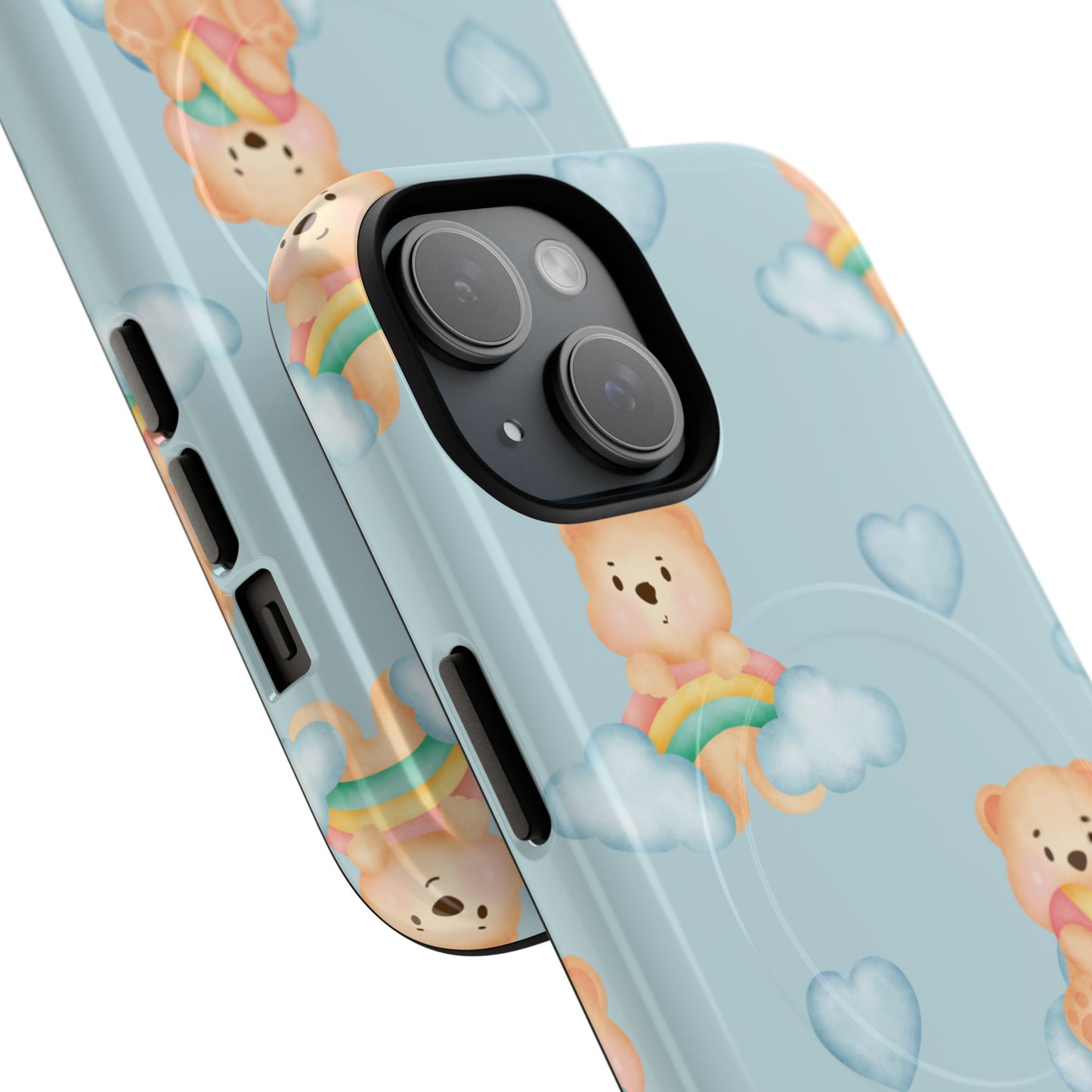 Cute Bear Magnetic iPhone Case, Kid-Friendly iPhone Cover, Stylish Cell Accessory, Gift for Kids, Durable Design for Any Occasion