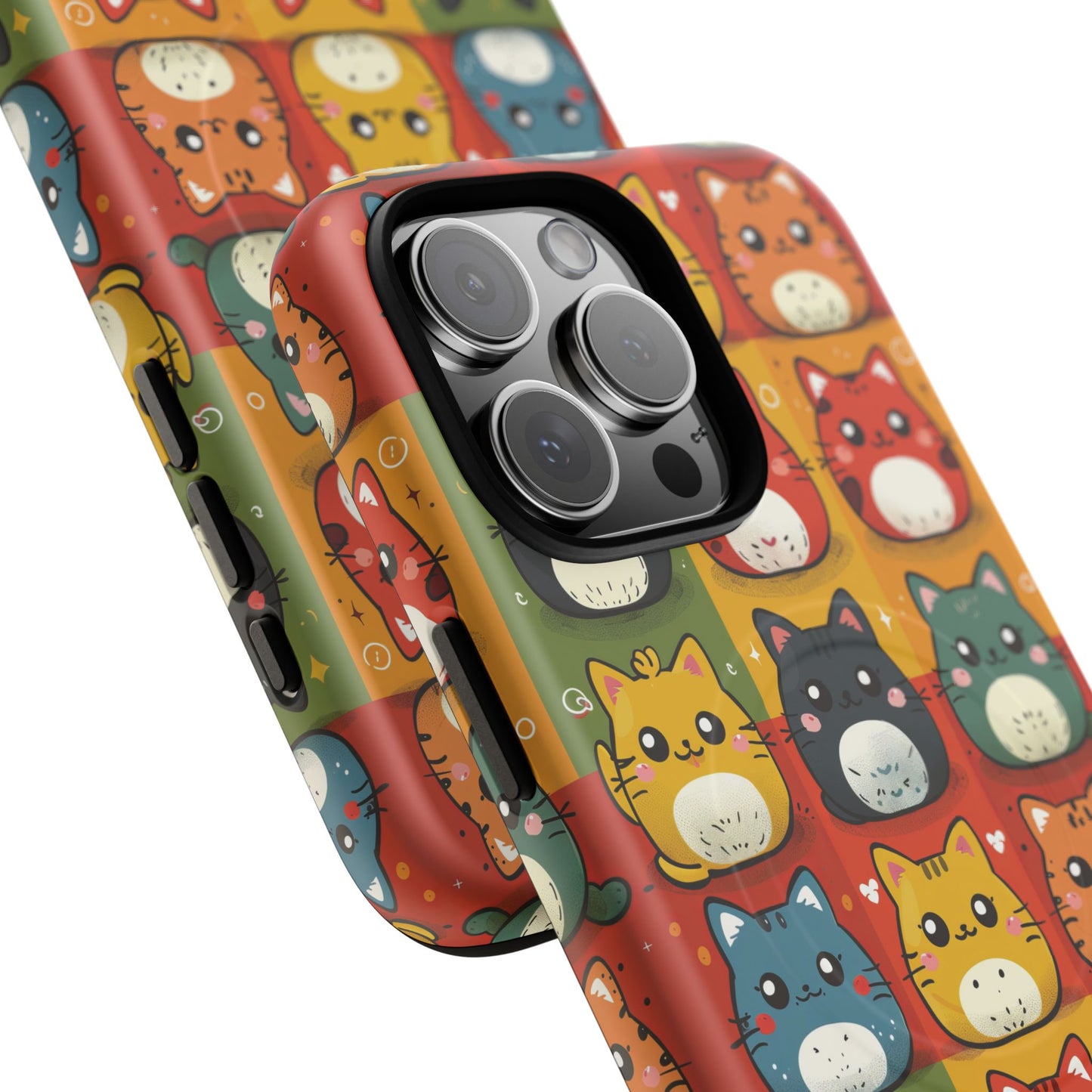 Cute Kawaii Cat iPhone Case, Tough Magnetic iPhone Case, Animal Lover Gift, Kawaii iPhone Cover, Fun Cat Design