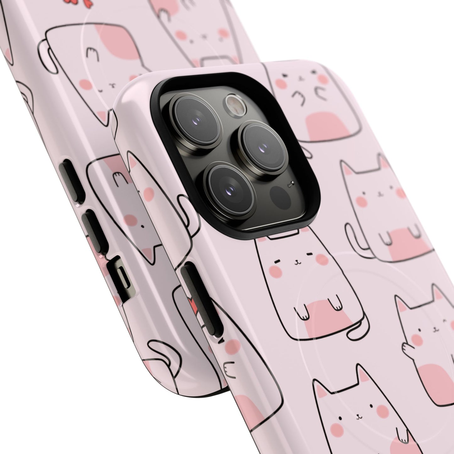 Cute Cat Magnetic iPhone Case, Tough iPhone Cover, Cat Lover Gift, Kawaii Style Case, Pet-Themed Gift