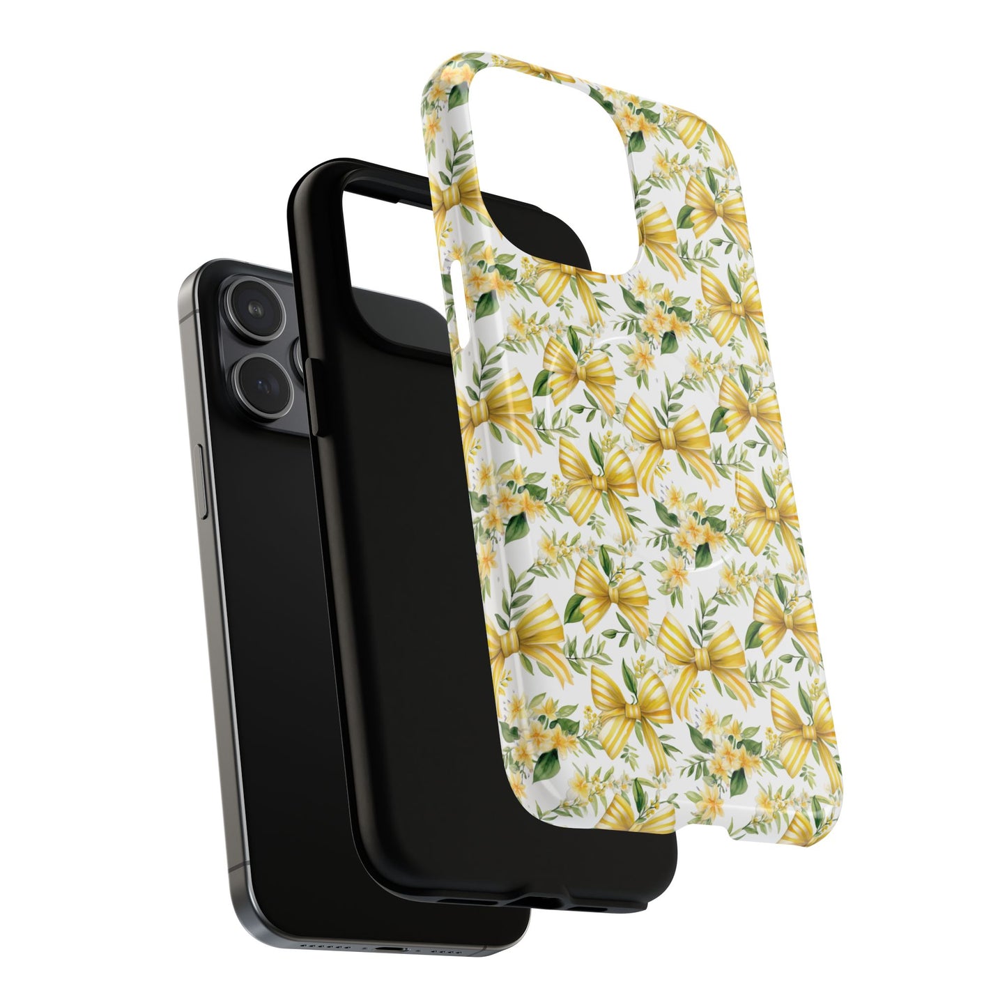 Sunshine Coquette Bows Tough Magnetic iPhone Case, Durable iPhone Cover, Girly Tech Accessory, Nature-Inspired Gift for Her, Spring Decor