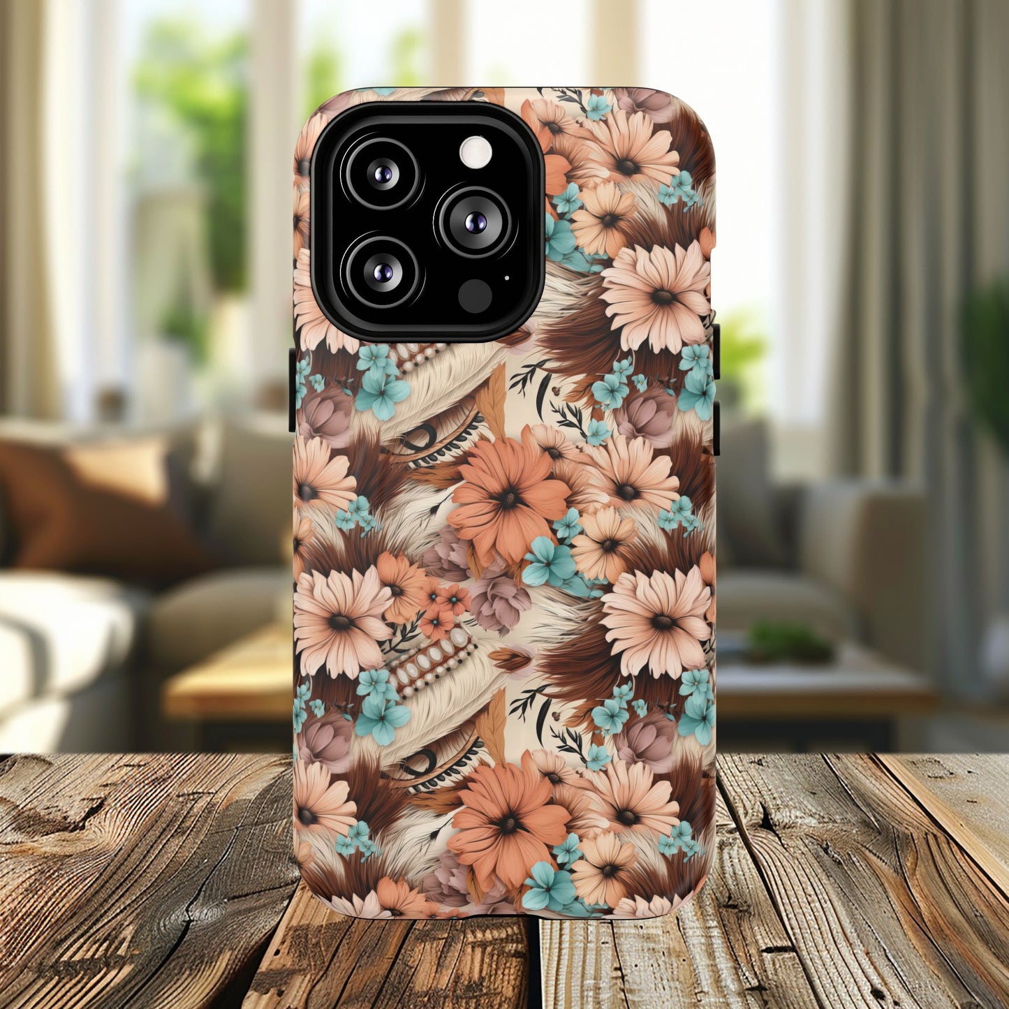 Spirit in Bloom Tough iPhone Magnetic Cases, Cute iPhone Accessories, Flower Design, Gifts for iPhone 14, 15, 16, 17, Pro Max, Boho Style, Western Style