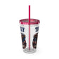 Patriotic Eagle 16oz Tumbler with Straw — "Happy 4th of July" USA Design