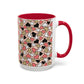 Heart Patterned Coffee Mug - Colorful Love Design, Perfect for Gifts & Celebrations