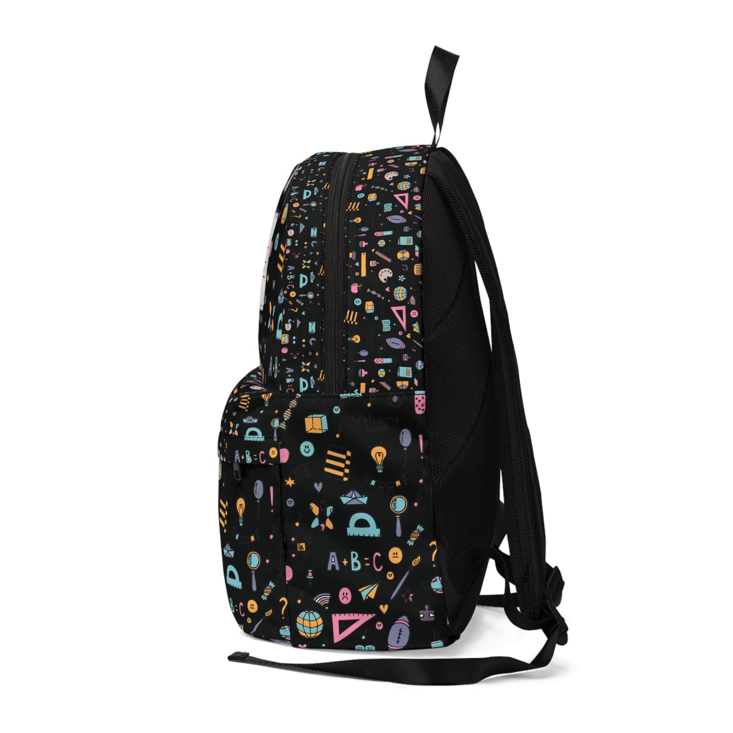 Personalized Chalkboard Chic Composition Book Inspired Colorful Kids' Backpack, School Bag, Fun Pattern Backpack, Cute Child's Rucksack, Composition Backpack, Unique School Supplies