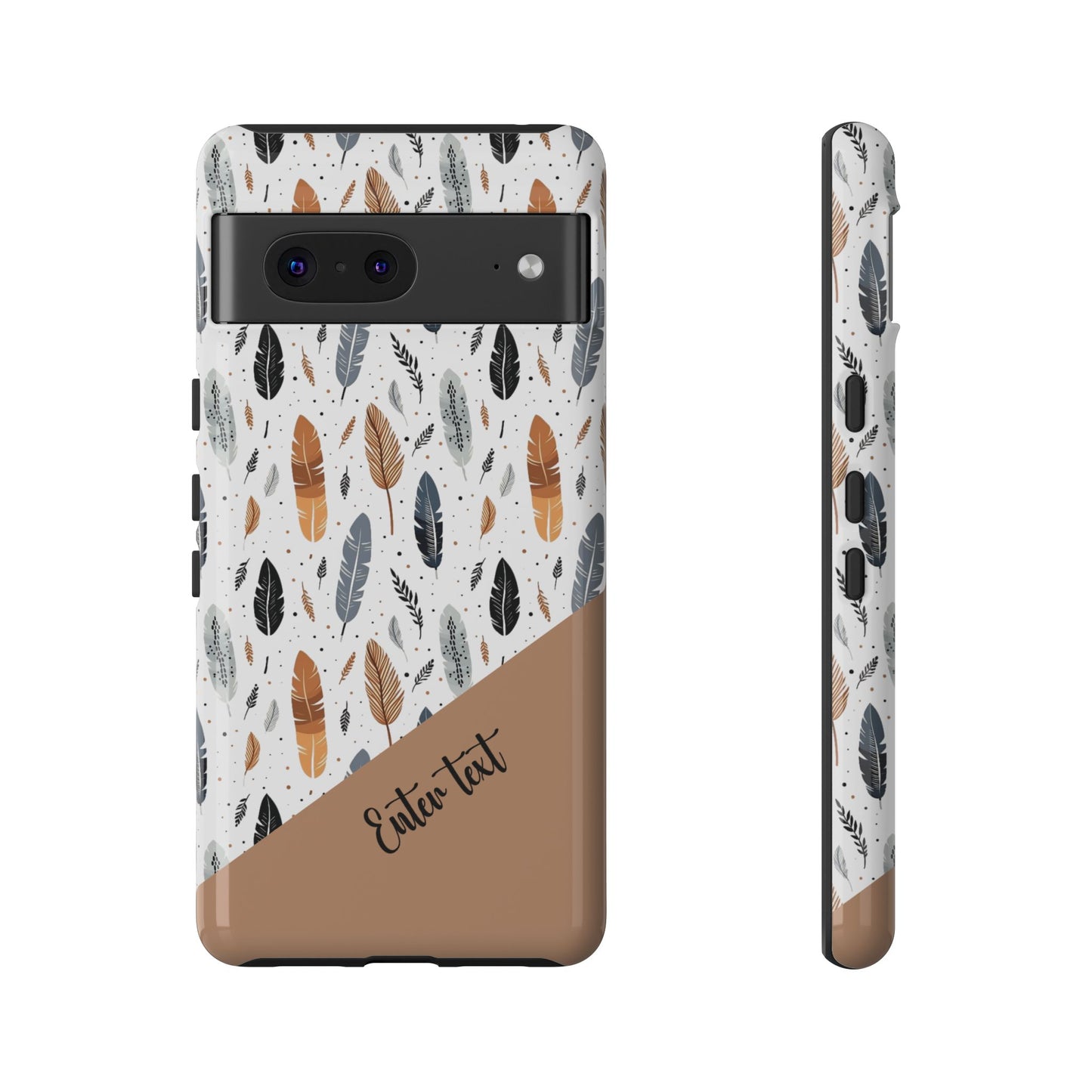 Personalized Whispering Feathers Tough Case — Dark Feather Protective Phone Case for Samsung & Google